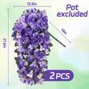 Apexion Artificial Bougainvillea Flowers for Outdoors Decoration, 2 PCS Fake Silk Flowers Outside UV Resistant for Front Door Porch Planter Balcony Purple