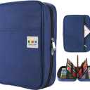YOUSHARES 220 Slots Colored Pencil Case, 145 Slots Gel Pens fo Coloring Case Organizer, Handy Multilayer Color Pencil Holder for Glitter Gel Pens, Refills, Colored Pencils (Blue)