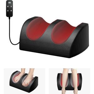Foot Massager with Heat and Foot Massage, Electric Foot Massager with Cord Remote Control, Birthday Gifts for Mom and Dad (Black - Corded Electric)