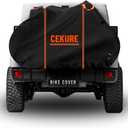 Heavy-Duty 600D Bike Cover Transport on Rack - Accident Proof Reflective Design Bike-Covers for 2 Bikes on Rear Bike Rack Ultra Waterproof Ebike Cover, (1-2 Bikes)