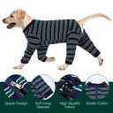 Kuoser Dog Surgery Suit Female Spay, Soft Dog Pajamas, Long Sleeve Puppy Recovery Suit, Pet Clothes Onesie for Surgery, Doggie Neuter Spay Bodysuit Apparel with Zipper, E-Collar & Cone Alternative