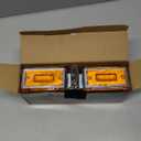 Partsam LED Pedestal Lights Amber/Amber Double Face 39 LED Turn Signal Lights Stud Mount Fender Lights Side Marker Lights for Heavy Truck Trailer Freightliner Peterbilt Mack Western Star