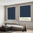DEZ FURNISHINGS Cordless Room Darkening Classic Roman Shade, 27" W x 64" H, Indigo