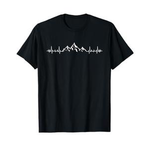 Mountain Hiking - Pulse Heartbeat Hiker Climber Mountaineer T-Shirt, M
