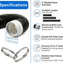 4" x 8FT Flexible Dryer Vent Hose, 6-Layer Aluminum Duct w/Rubber Seals & Clamps, Heat-Resistant Exhaust Hose for Tight Spaces, Universal Dryer Vent Kit (4IN x 8FT)