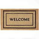 KANKUN Coco Coir Door Mat with Heavy Duty Backing, Welcome Doormat (17" x 30"), Doormat Entrance (Welcome Double)