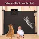 Retractable Baby Gate, Momcozy Extra Wide Mesh Baby Gates for Stairs, 41" Tall, Extends to 71" Wide, Black, Pet Dog Gate for Doorways, Stairs, Hallways, Indoor/Outdoor