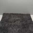 LOCHAS Luxury Bathroom Rug Shaggy Bath Mat 24 x 48 Inch, Washable Non Slip Bath Rugs for Bathroom Shower, Soft Plush Chenille Absorbent Carpets Mats, Dark Grey