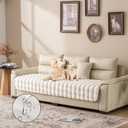 Dogs/Cats Bed Mats, Dog Pad Washable Removable Couch Cover with Anti-Slip Back, Plush Long Fur Mat, Perfect for Small, Medium and Large Dogs.(White-Bubble, 30"x90")