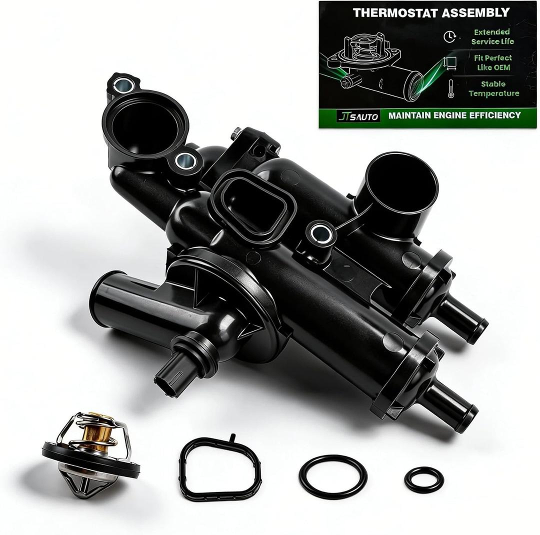 Upgrade Jounrey/Compass/Patriot Engine Coolant Thermostat Housing Assembly Kit Compatible with 2007-2017 Patriot/Compass | 2009-2020 Journey | 2007-2009 Caliber & More Replaces 902-319, 68003582AB