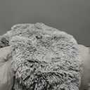 Bedfolks Waterproof Dog Crate Bed With Removable Washable Cover, Plush Faux Fur Pad for Large Dogs, Fluffy Kennel Bed 35"x23", Dark Grey