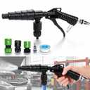 Coolant Flush Gun - Lever Action Heater Core & Radiator Flush Kit | 1/2" 5/8" 3/4" Garden Hose Adapters, Air/Water Combo Cooling System Tool, Includes Multi-Size Nozzles for 19-40 mm Hoses