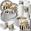Hsei 250 Pcs Autumn Pumpkin Plates and Napkins Party Decorations Disposable Tableware Sets for Baby Shower Birthday Supplies Serves 50 Guests Dinnerware Bridal Shower Favors