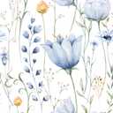 HeloHo Blue Floral Leaf Wallpaper Peel and Stick Self Adhesive Removable Wall Paper Waterproof Contact Paper for Furniture Living Room Bedroom Decor 16.1" X 118"