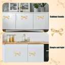 6pcs Bow Shape Cabinets Knobs, Gold Bow Furniture Door Pulls with Screwdriver Brass Vintage Drawer Knobs Decorative Dresser Handle for Home Kitchen Cupboard Wardrobe Hardware