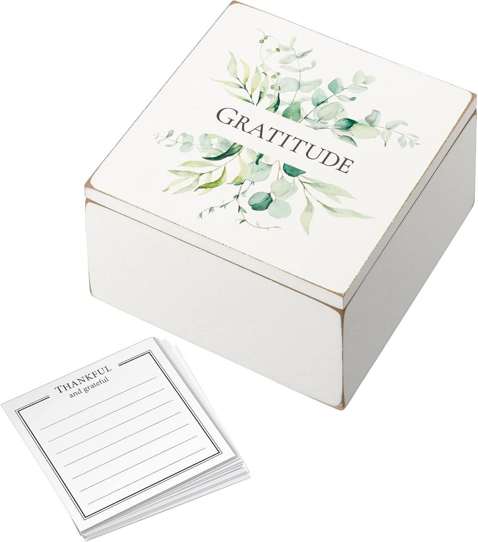 Lillian Rose Rustic Botanical Gratitude Box With 30 Note Cards