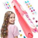 Hair Gem Stamper Kit,Bling Hair Jewels for Girls, Hair Styling Tool with Reusable Shining Diamonds, Christmas Birthday Arts & Crafts Gift for 5-12 Year Old Girl (Red)