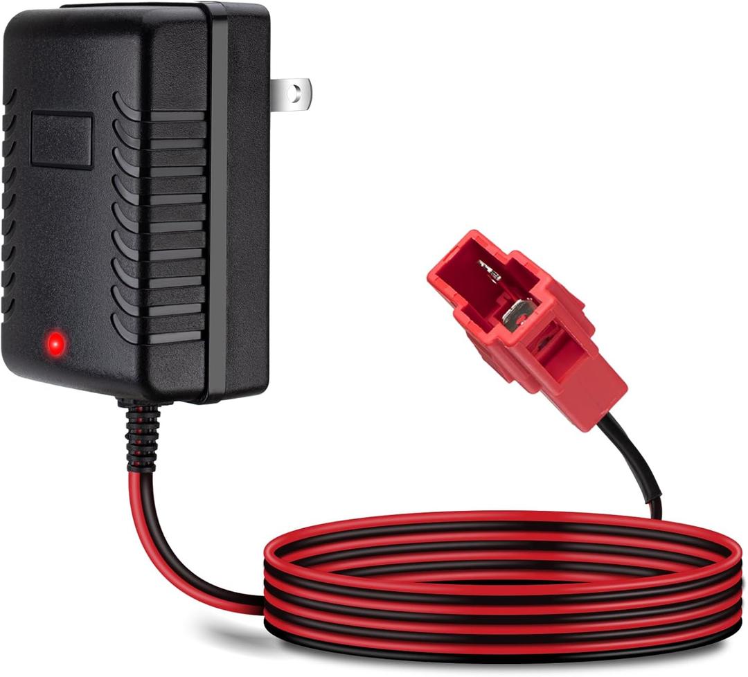 6V Kids Ride On Car Charger 6 Volt Battery Charger for BMX X6 Kid TRAX Disney GMC Dinsney Wal-Mart Moto ATV Quad Power Wheels Charger Ride-On Toys Red Square Plug