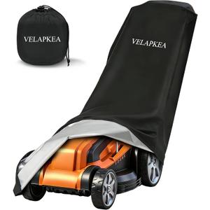 Push Lawn Mower Cover, Waterproof Heavy Duty 600D Polyester, All-Season Outdoor Protection, Double Drawstring Secure Fit, Fits Most Top Brands, Includes Storage Bag, Black