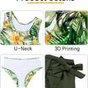 Cutemile 5-14 Years Girls Swimsuit 3 Piece Bathing Suit Quick Dry Tankini Set with Cover Up Beach Skirt Swimwear (6-7 Years, Tropical Holidays)