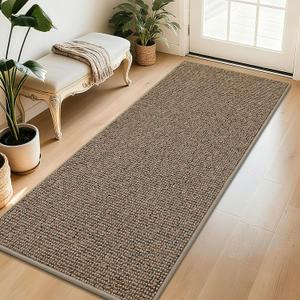 BEQHAUSE Dirt Trapper Door Mat 32" x 72", Non-Slip Washable Doormats Entrance Mat, Dirt Resistant and Absorbent Welcome Mat, Low Profile Floor Mats for Front Back Door and Entryway, Beige