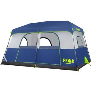 PEAK OUTDOORS Instant Tent 8 Person Tents for Camping, 60 Second Easy Setup Portable Camping Cabin Tent with Rainfly, Waterproof Pop Up Tents for Family Camping & Hiking with Expandable Carry Bag