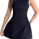 Women Sexy Backless Mini Dress Sleeveless Open Back A Line Formal College Graduation Dress, Size: Small