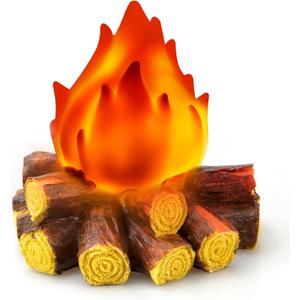Bestview Artificial Fake Campfire Night Light, 3D LED Fake Fire Pit Firewood Lamp with Realistic Log Flameless Candle Battery Operated, Halloween Christmas Campfire Party Decorations