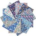 12 PCS William Morris Floral Cotton Fabric Bundles 18 x 22 Inch Retro Flower Fat Quarters Fabric Bundle Floral Squares Sheets Patchwork for Quilting Craft DIY Sewing Quarters Bundle Handmade