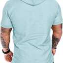 Lexiart Mens Fashion Athletic Hoodies Sport Sweatshirt Solid Color Fleece Pullover (Blue, L)