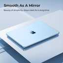 EooCoo Case Compatible with MacBook Air 15 inch M5 2026 2025-2023 Release M4 M3 M2 Model A3448 A3241 A3114 A2941, Plastic Hard Shell Case & Keyboard Cover & Screen Protector, Crystal Sky Blue