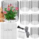 Plant Protectors from Animals, 15pcs 12x12 Inch Metal Plant Cages for Garden Vegetables Protectors to Keep Chicken Bunny Squirrel Out, Wire Chicken Wire Cloche with Zip Ties and Stakes