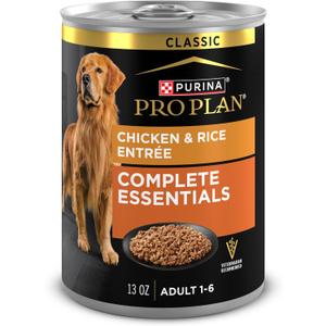 Purina Pro Plan Complete Essentials Classic Pate Dog Food, Chicken and Rice Entre - (Pack of 12) 13 oz. Cans (EXP 03/01/28)