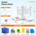 POYOUNGHU White Bounce House, House with Blower, Inflatable Bouncer, Children's Toy, Sewn Extra Thick Material for Durability, 9 feet long x 9 feet wide x 7 feet high