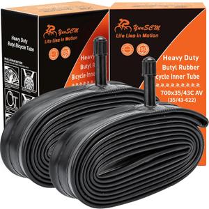 700C Heavy Duty Bike Tubes 700x35C/38C/40C/43C AV Schrader Valve (35/43-622) 700C Bicycle Inner Tubes Compatible with 700 x 35C 700x36C 700x37C 700x38C 700x40C 700x42C 700x43c Bike Tire Tubes 2-PCS