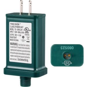 Enhon 29V LED Power Supply, UL Certification LED Transformer Replacement Class 2 Power Supply, Low Voltage Transformer US Plug Adapter for Christmas Tree Light, Green, Right Positive(TS-26WL29V)