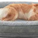 JOEJOY Orthopedic Dog Beds Large Sized Dog, XL Egg-Crate Memory Foam Pet Couch Bed with Bolster Sides, Waterproof Lining, Removable Washable Cover & Non-Slip Bottom, Light Grey (XL(42"x 32"x 7.5"))