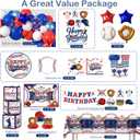 259pcs Baseball Birthday Decorations, All-in-one Baseball Birthday Party Pack with 20pcs Plates, Napkins, 2pcs Tablecloth, Banner, Balloon Arch for Baseball Party Supplies, 20 Guests