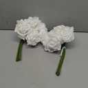 Artificial Roses Single Stem 10pcs Fake Silk Flower Arrangement Bouquet Real Touch for Home Party Wedding Decoration(White) (White(not Include Vase))