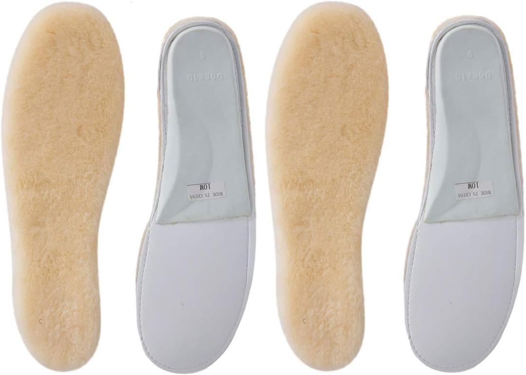 Sheepskin Insoles Women's Premium Think Wool Fur Fleece Inserts Cozy & Fluffy 8X2