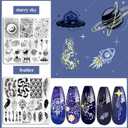 Biutee Nail Stamping Plates Set 15PCS Nail Art Stamper Scraper Nail Art Stamping Kit with Storage Bag Gift Box Nail Stamp Template Kit Lace Flower Butterfly Star Holiday Design