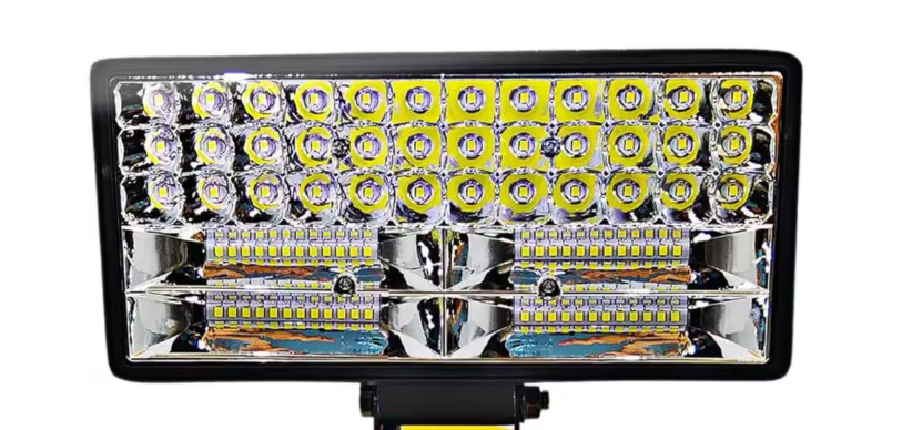 7 Inch LED Work Light with Adjustable Brightness Waterproof Aluminum Housing Portable Flood Light for Workshops Job Sites and Outdoor Projects (Yellow), 1 pcs