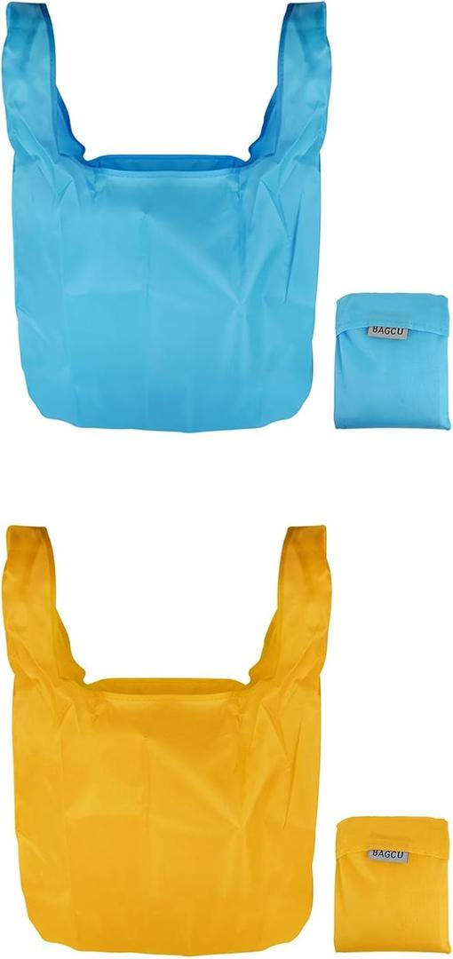 Yeetandoo Eco Friendly Grocery Shopping Bags-Large, Durable, Reusable and Foldable - Replace Paper and Plastic with These Strong Polyester Totes That Transform into Carry Pouch for Easy Storage (2)