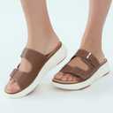 UBFEN Womens Platform Sandals Comfortable Walking Slide Soft Cushioning Footbed Casual Dressy Wedge Sandals (6)