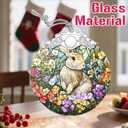 2 x Christmas Ornaments: Stained Glass Ornament, Christmas Tree Ornament, Hanging Ornaments for Home Decor & Xmas Tree Decorations  Exquisite Holiday Decor, Gifts & Holiday Present - Rabbit