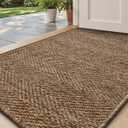 DEXI Dirt Trapper Door Mat, 20x31 Washable Doormat, Dirt Resistant and Absorbent, Easy Clean Low-Profile Floor Rugs for Entryway, Front Door, and Inside Entrance, Brown