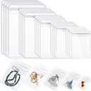 Spakon 160 Pcs Clear PVC Jewelry Bags 5 Sizes Plastic Transparent Zipper Jewelry Bag Anti Tarnish Plastic Small Storage Bags for Holding Rings Earrings