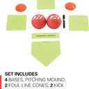 Rukket Kickball Set with Bases | Rubber Throw Down Plates and Kick Ball | Perfect for Kids and Adults | Playground and Backyard Game | Air Pump and Foul Line Cones