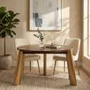 Tribase 47 Inch Round Dining Table, Seats 4 to 6, Three Brushed Gold Tapered Legs, Solid Rubberwood Modern Table for Dining Room & Kitchen, Easy Assembly, Dark Walnut