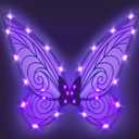 quescu Light up Fairy Wings for Adults,LED Butterfly Wings for Girls Women,Halloween Costume Dress Up,Gifts for Kids